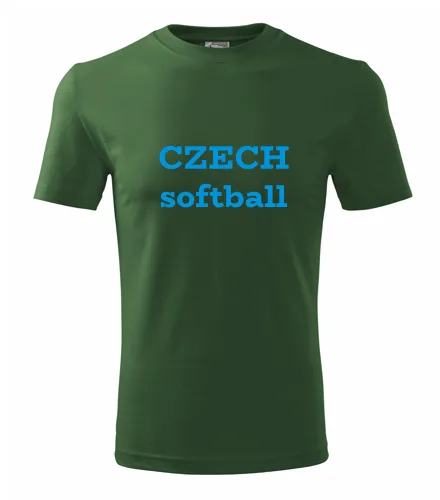 Lahvově zelené tričko Czech softball