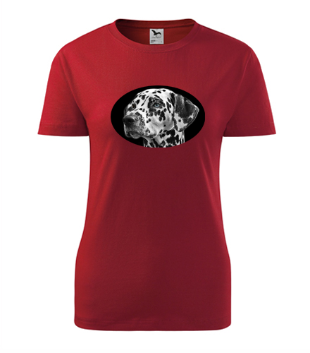 Červené dámské tričko s dalmatinem