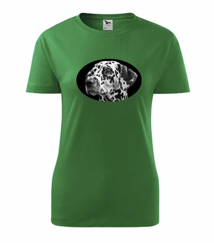 Zelené dámské tričko s dalmatinem