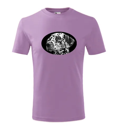 Fialové dětské tričko s dalmatinem