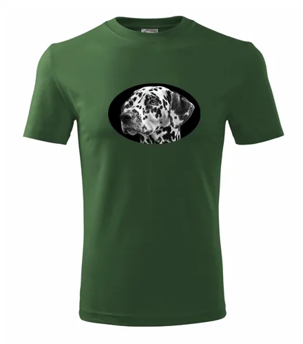 Lahvově zelené tričko s dalmatinem