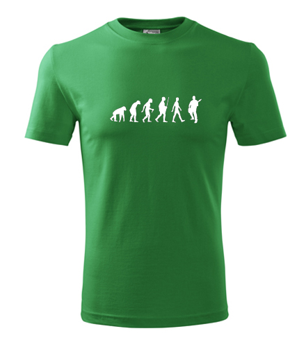 Zelené tričko evoluce kytarista