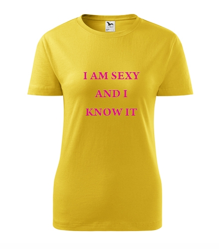 Žluté dámské tričko I am sexy
