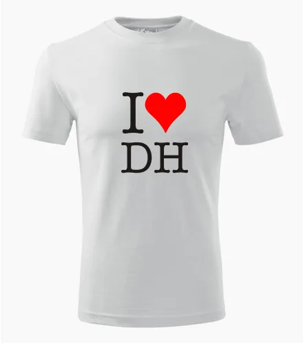 Bílé tričko I love downhill