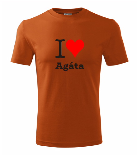 Oranžové tričko I love Agáta