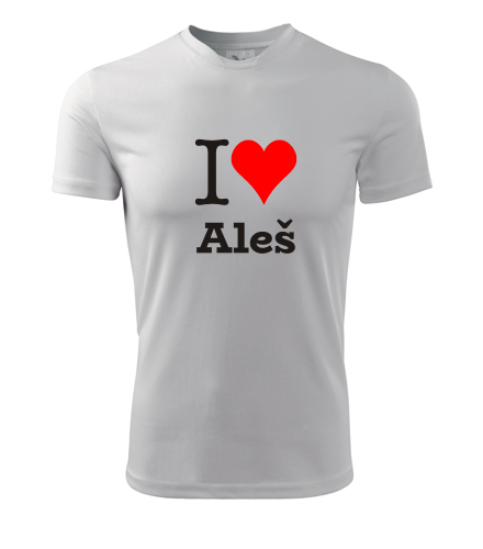Bílé tričko I love Aleš