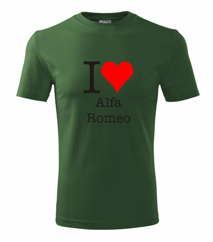Lahvově zelené tričko I love Alfa Romeo