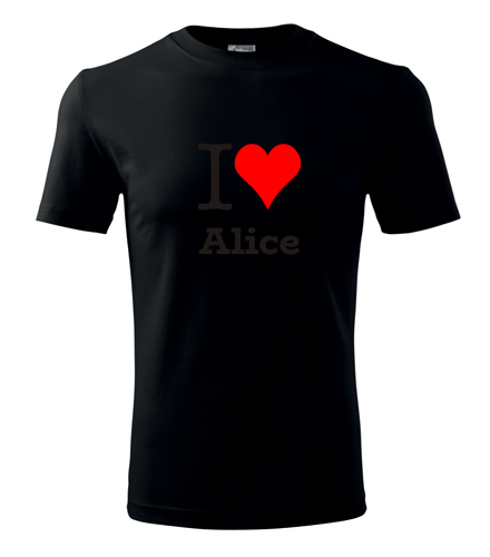 Černé tričko I love Alice