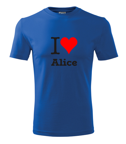 Modré tričko I love Alice