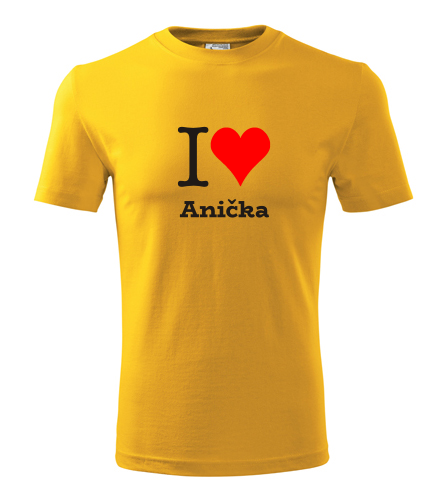 Žluté tričko I love Anička