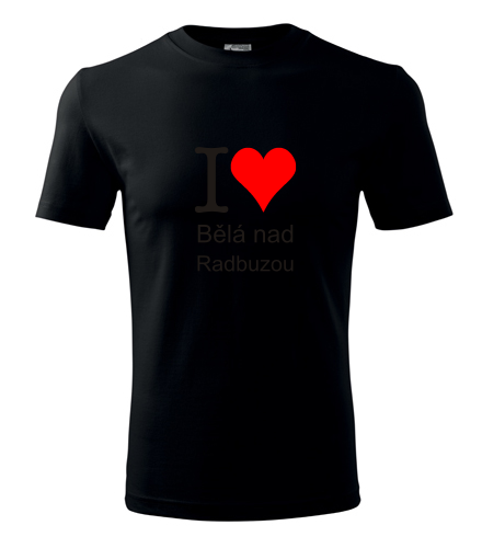 Černé tričko I love Bělá nad Radbuzou