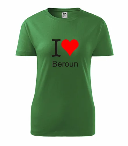 Zelené dámské tričko I love Beroun