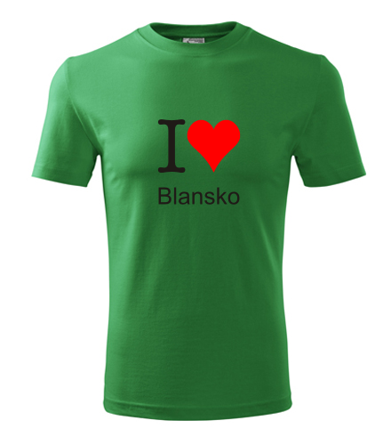 Zelené tričko I love Blansko
