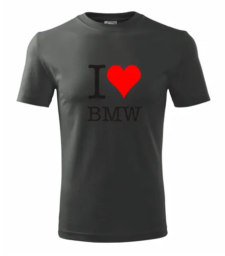 trička s potiskem Grafitové tričko I love BMW 