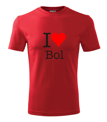 Červené tričko I love Bol