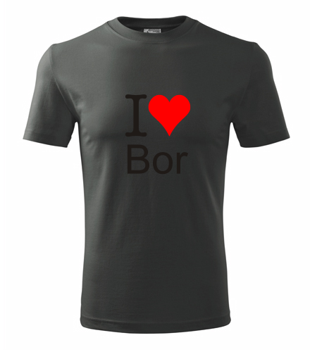 Grafitové tričko I love Bor