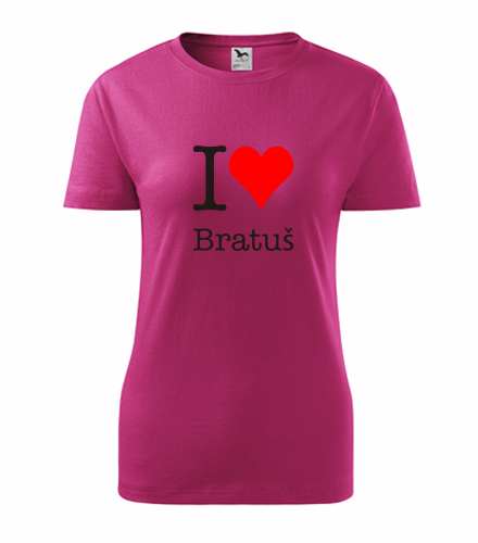 Purpurové dámské tričko I love Bratuš