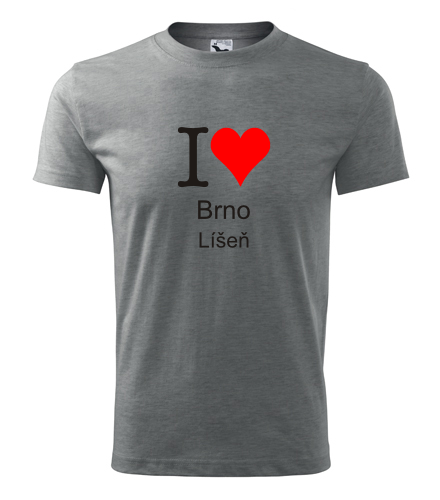 Šedé tričko I love Brno Líšeň