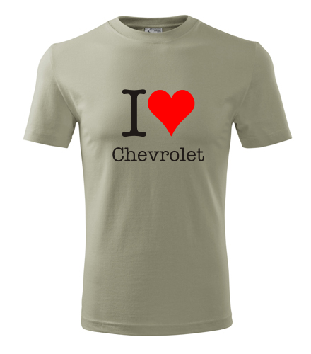 Khaki tričko I love Chevrolet