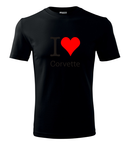 Černé tričko I love Corvette