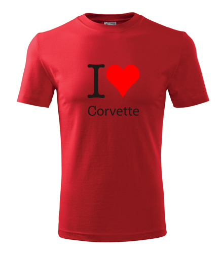 Červené tričko I love Corvette