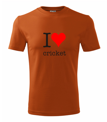 Oranžové tričko I love cricket