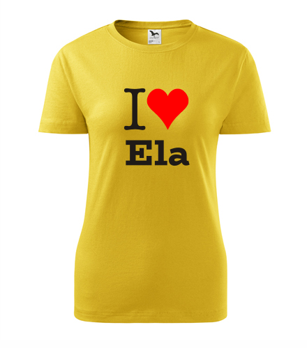 Žluté dámské tričko I love Ela