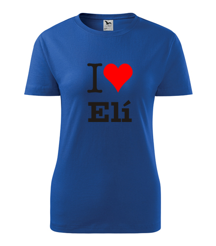 Modré dámské tričko I love Elí