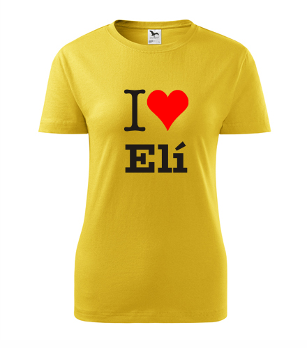 Žluté dámské tričko I love Elí