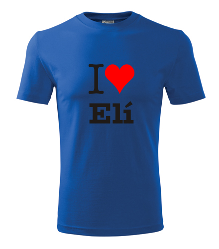 Modré tričko I love Elí