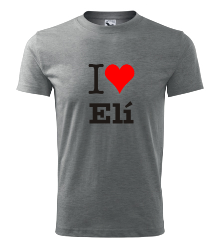 Šedé tričko I love Elí