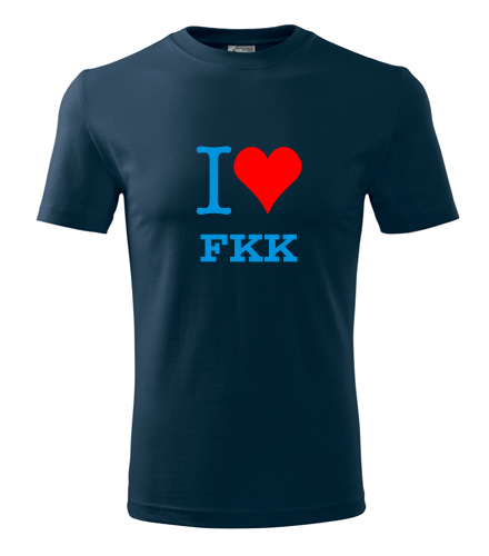 Tmavě modré tričko I love FKK