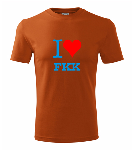 Oranžové tričko I love FKK