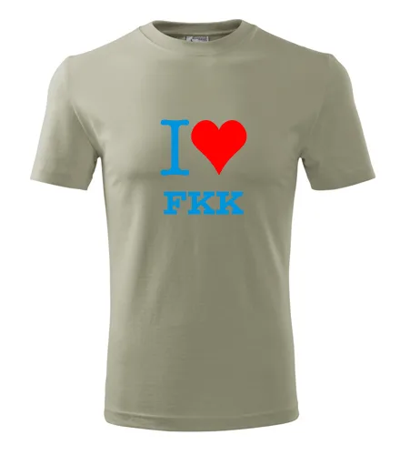Khaki tričko I love FKK