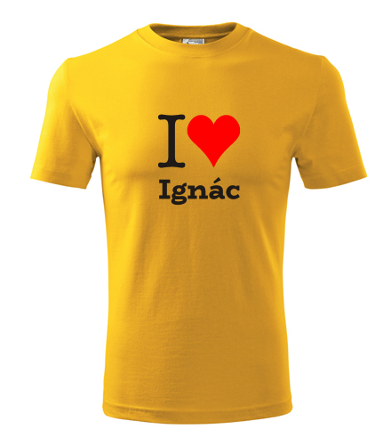 Žluté tričko I love Ignác