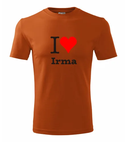 Oranžové tričko I love Irma