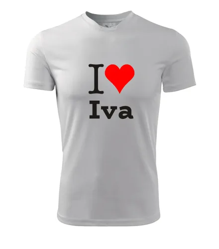 trička s potiskem Bílé tričko I love Iva