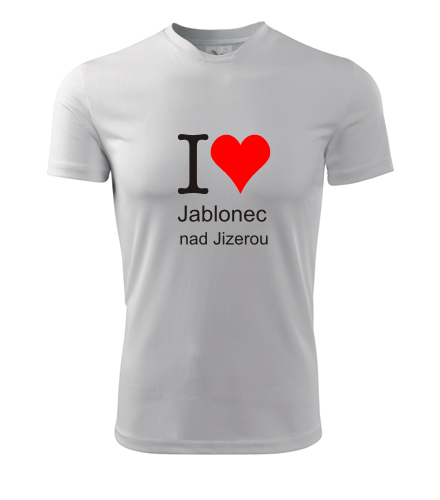 Bílé tričko I love Jablonec nad Jizerou