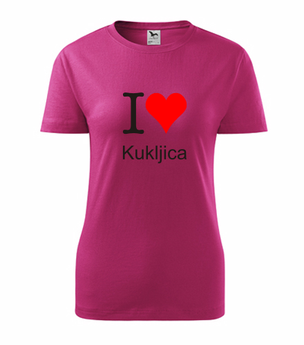 Purpurové dámské tričko I love Kukljica