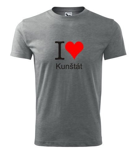 Šedé tričko I love Kunštát