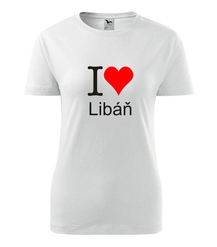 Bílé dámské tričko I love Libáň