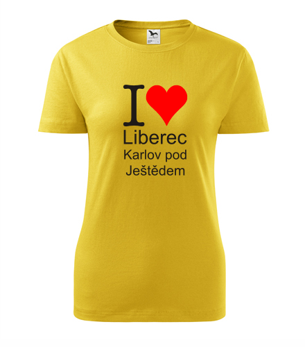 Žluté dámské tričko I love Liberec Karlov pod Ještědem