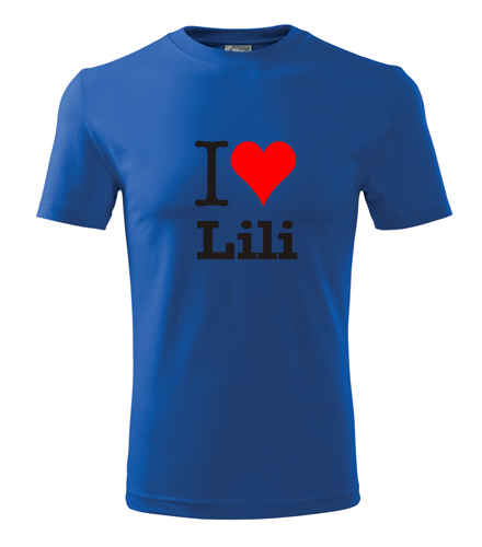 Modré tričko I love Lili