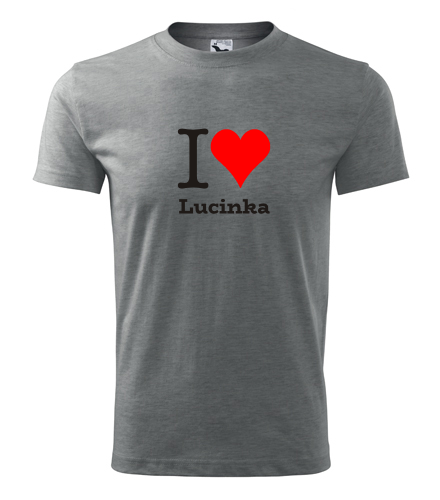 Šedé tričko I love Lucinka