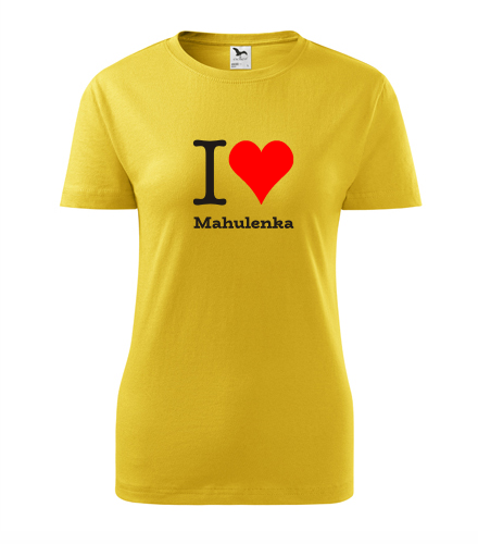 Žluté dámské tričko I love Mahulenka
