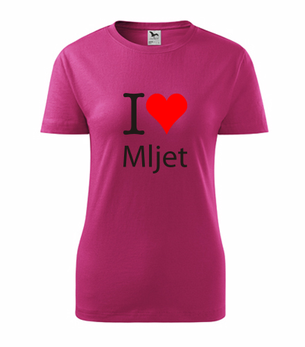 Purpurové dámské tričko I love Mljet