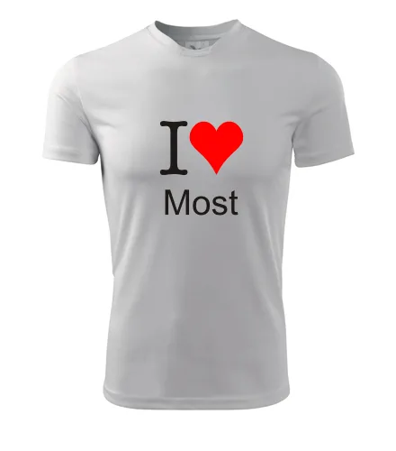 Biele tričko I love Most