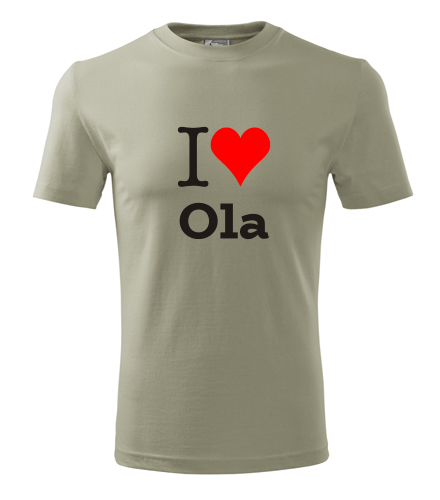 Khaki tričko I love Ola