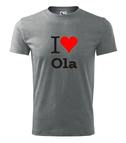 Šedé tričko I love Ola