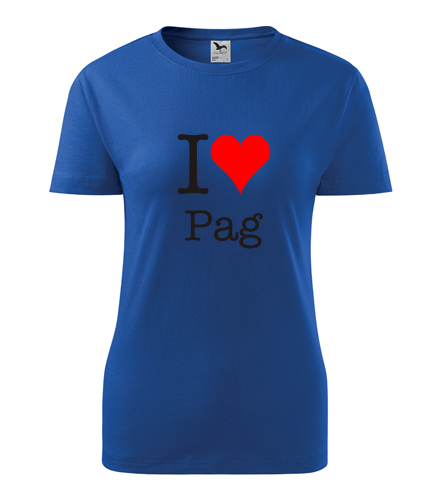 Modré dámské tričko I love Pag